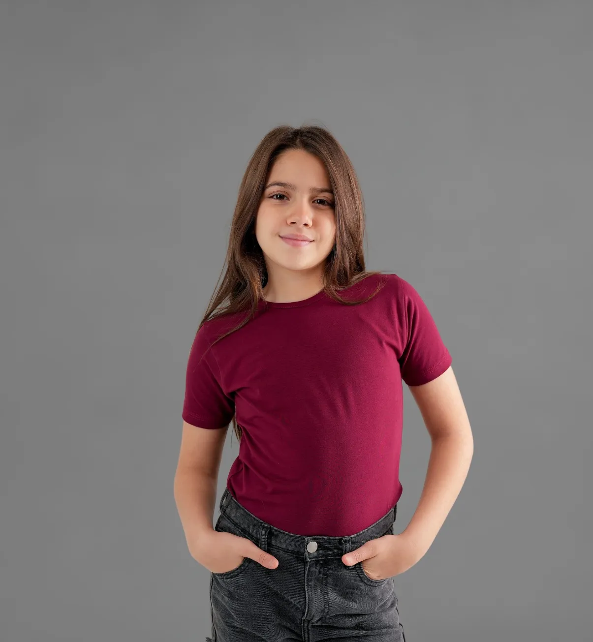 تيشرت قطن نص كم بناتى