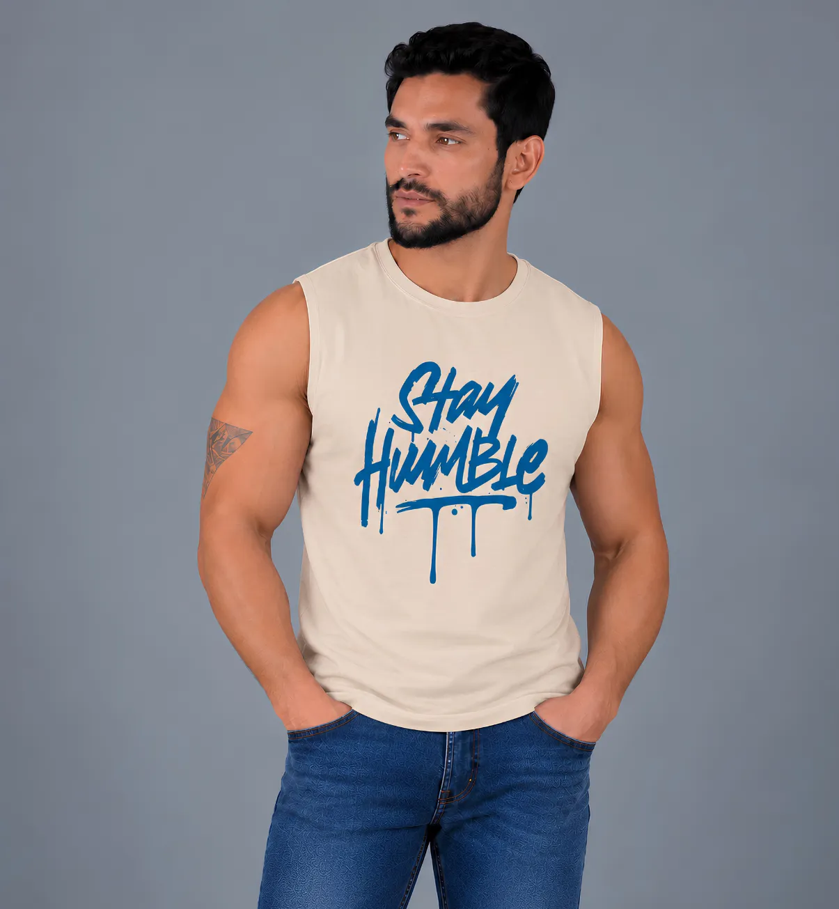 Men’s Sleeveless Stay Humble T-Shirt