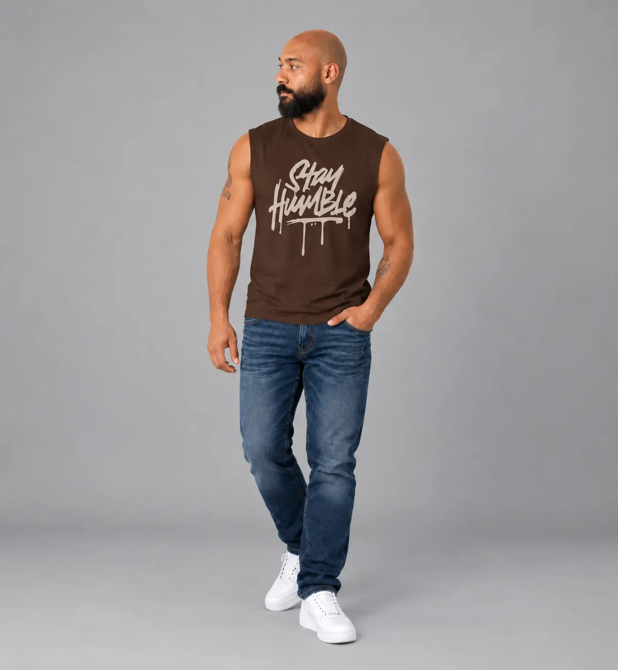 Men’s Sleeveless Stay Humble T-Shirt