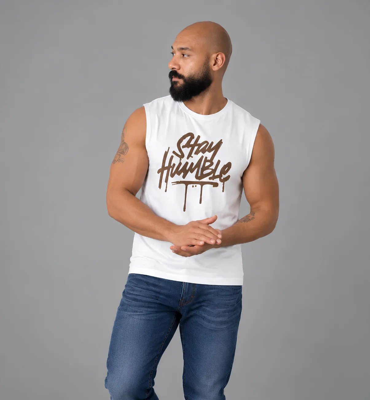 Men’s Sleeveless Stay Humble T-Shirt