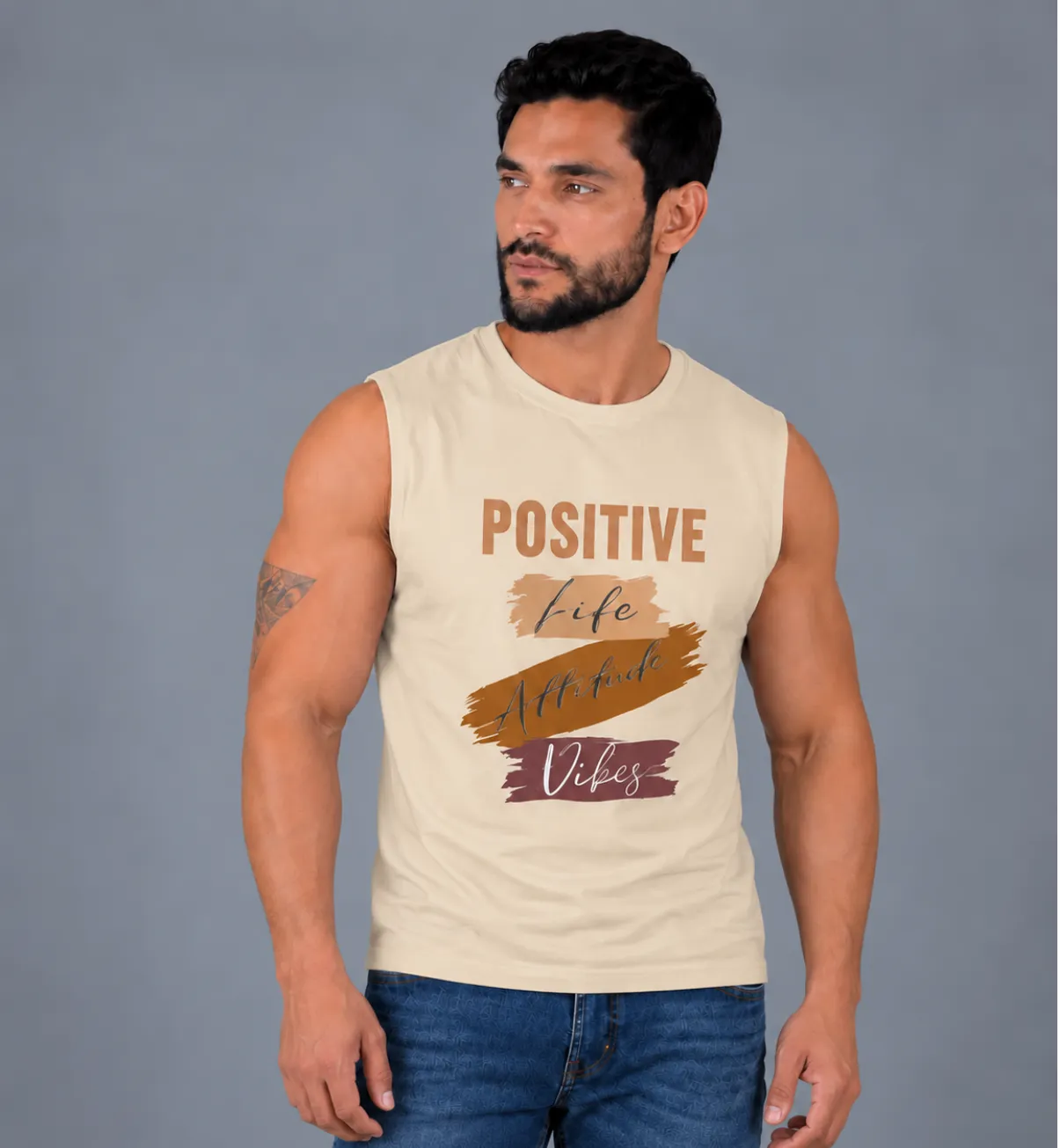 Positive Vibes Men’s Sleeveless T-Shirt