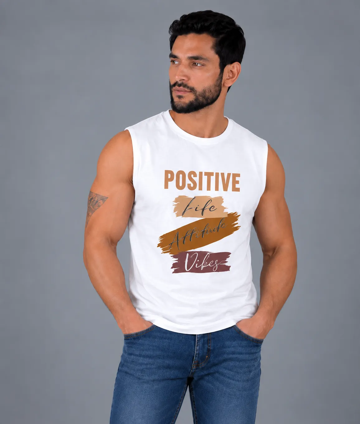 Positive Vibes Men’s Sleeveless T-Shirt