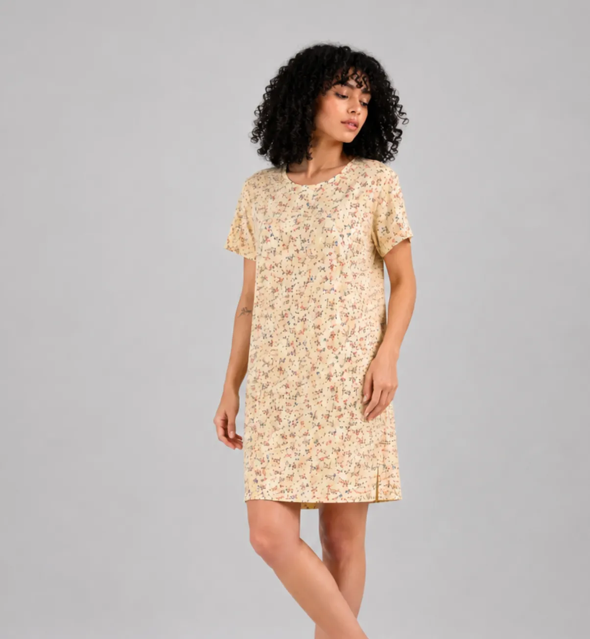 Short Printed House Dress